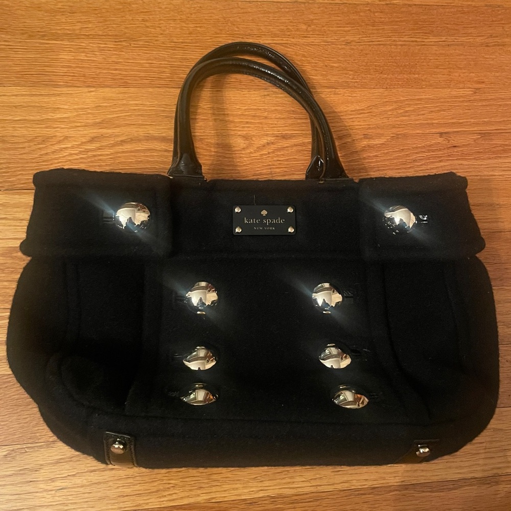 Kate Spade Black Shoulder Bag with Silver Accents
